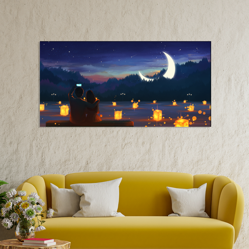 Couple Night scenery Canvas Wall Painting