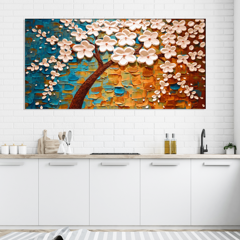 3-D Flower Abstract Canvas Wall Painting