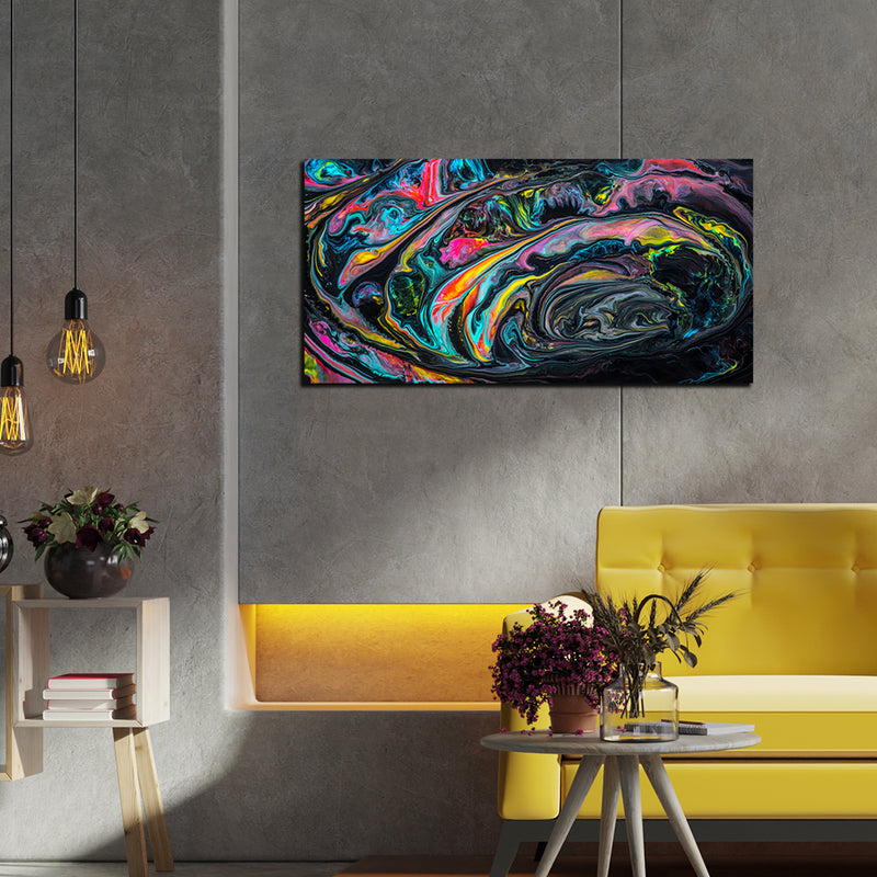 Multi-color Fluid Abstract Canvas Wall Painting