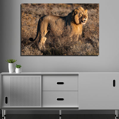 Lion Print On Canvas Wall Painting
