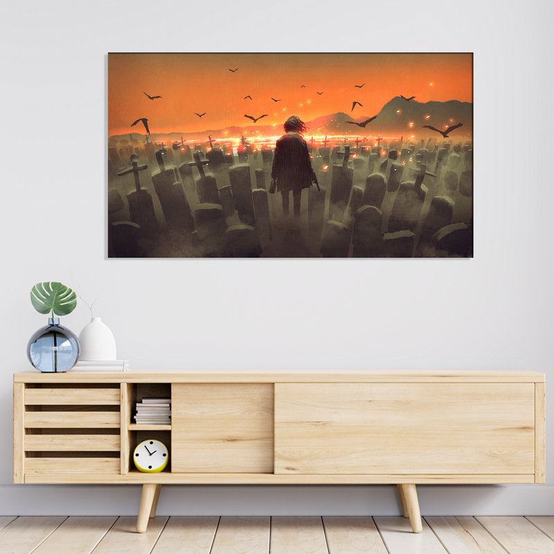 Drunk Man In A Burial Sites Canvas Wall Painting