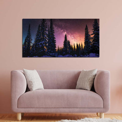 Magic Tree In Starry Winter Canvas Wall Painting