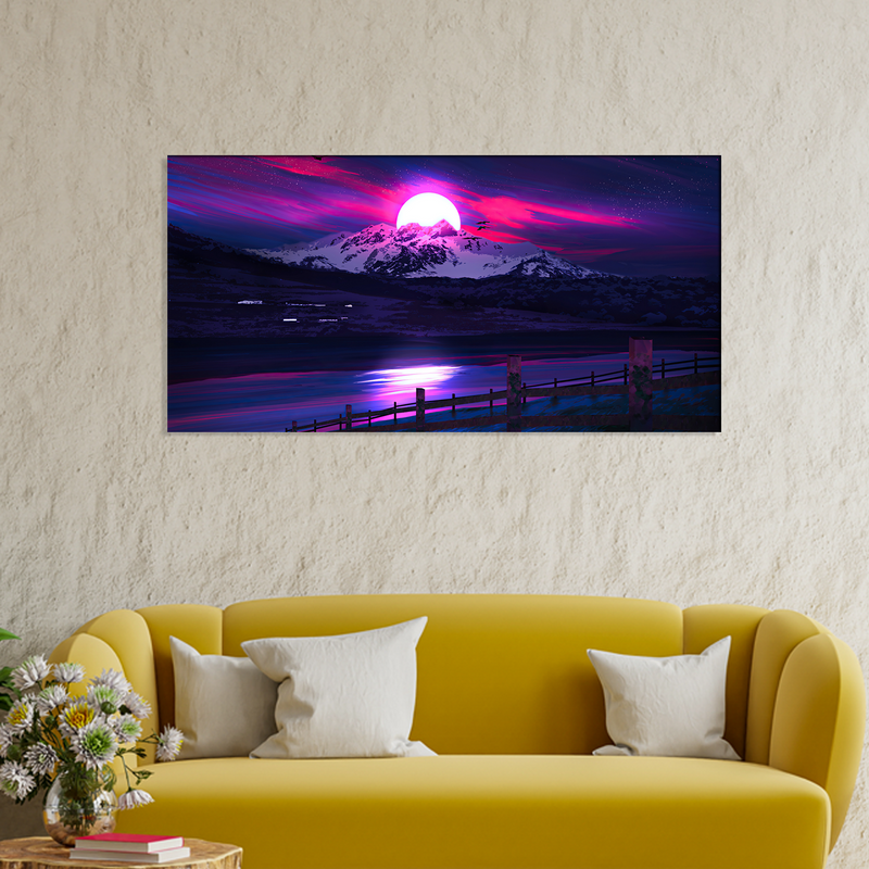 Dark Scene Mountain Canvas Wall Painting