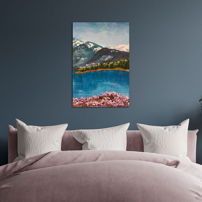 Mountain River Sketch  Canvas Wall Painting
