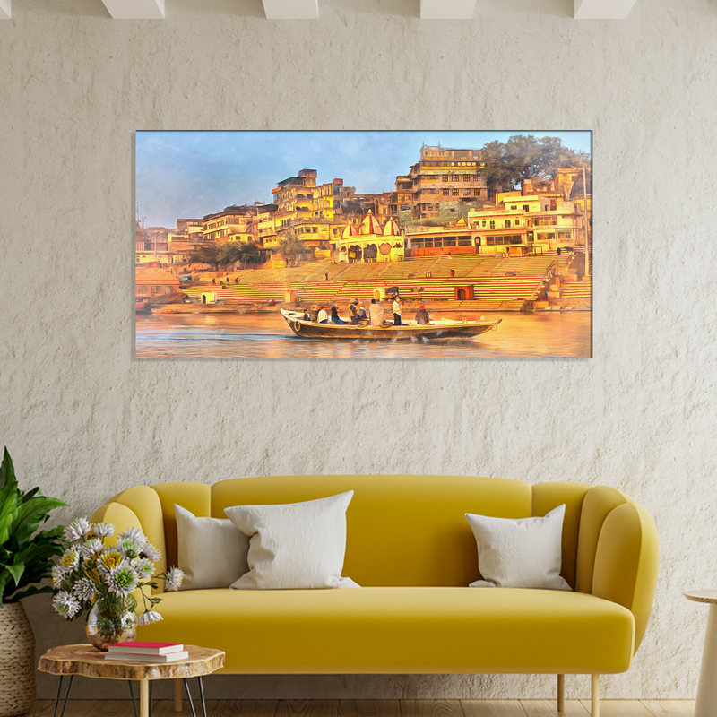 Ganga Ghaat Canvas Wall Painting