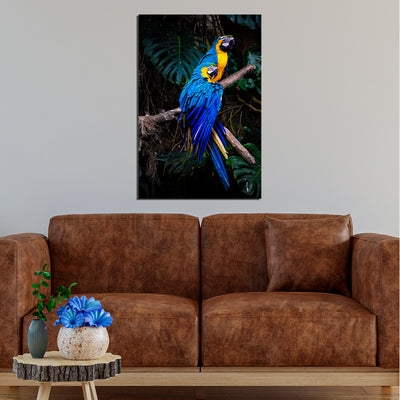 Love Birds Print On Canvas Wall Painting