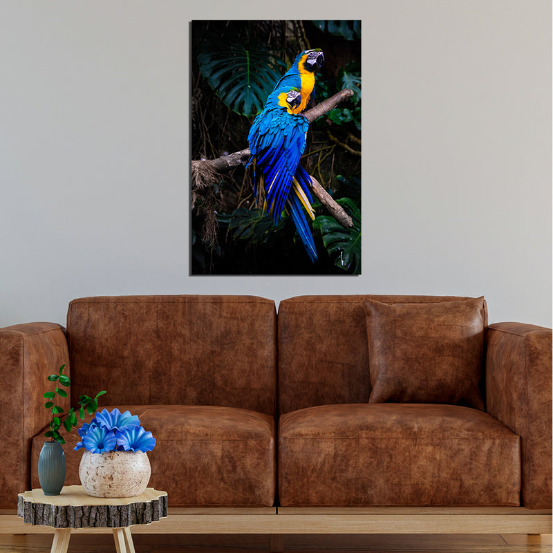 Love Birds Print On Canvas Wall Painting