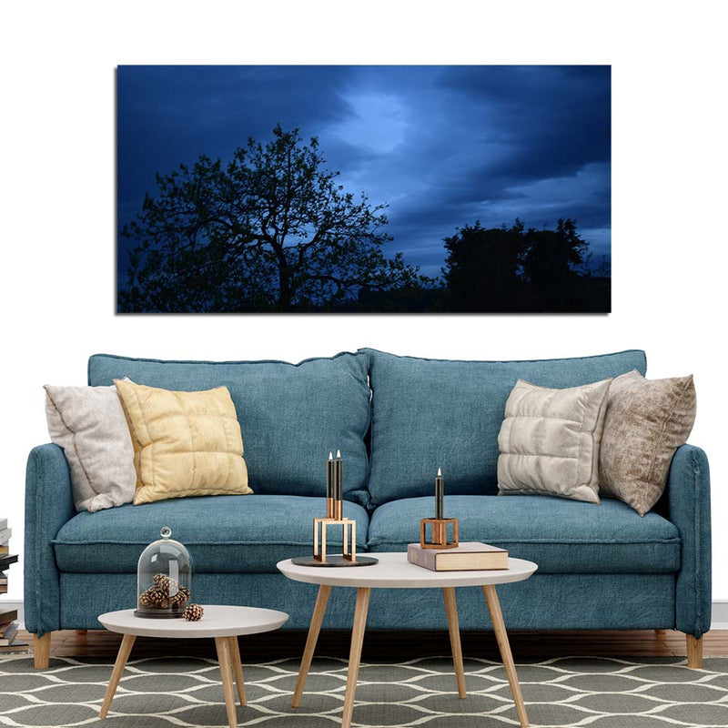 Blue Sky Night Scenery Canvas Wall Painting