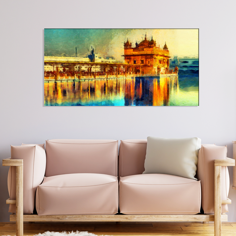 Golden Temple Canvas Wall Painting