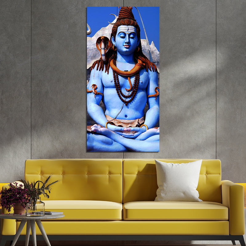 Lord Shiva Print On Canvas Wall Painting