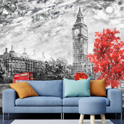 Couple In Paris Digitally Printed Wallpaper
