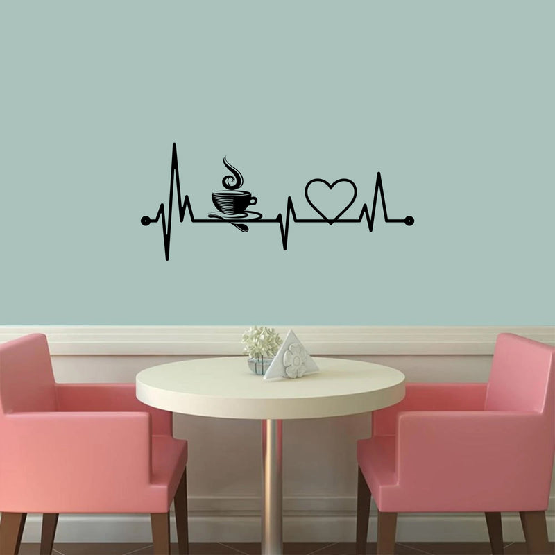 Heartbeat with Coffee High Quality Wall Sticker