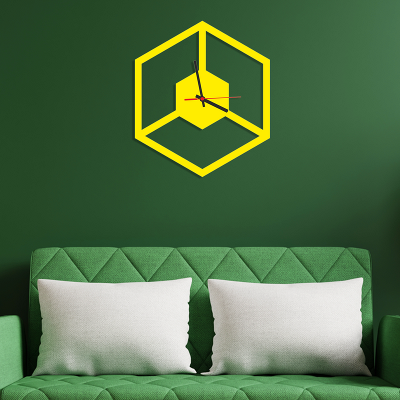 Hexagonal Wood Design Analog Wall Clock