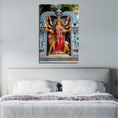 Goddess Durga Statue Canvas  Wall Painting