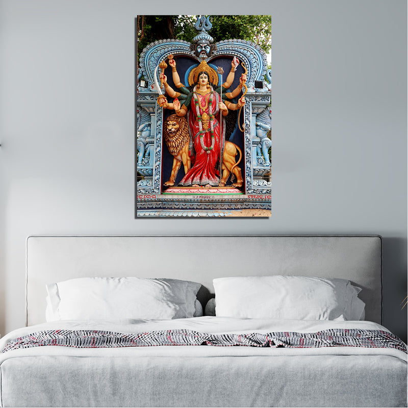 Goddess Durga Statue Canvas  Wall Painting