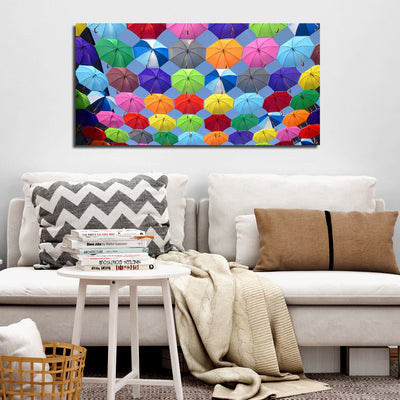 Colorful Umbrellas Canvas Wall Painting