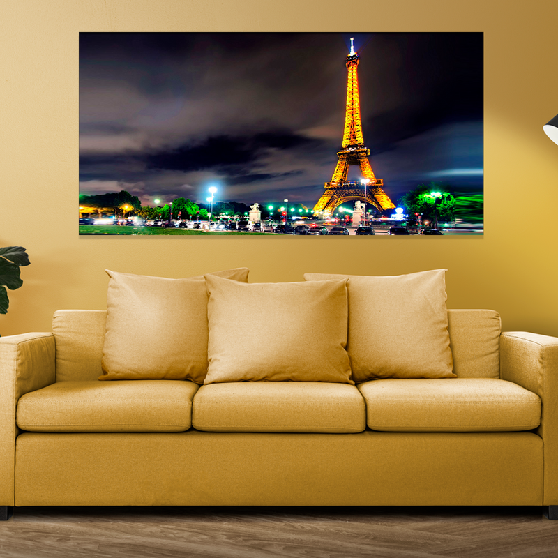 Eiffel Tower Night View Canvas Wall Painting