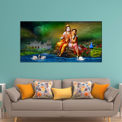 Love of Lord Radha Krishna Canvas Wall Painting