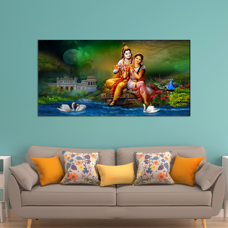Love of Lord Radha Krishna Canvas Wall Painting