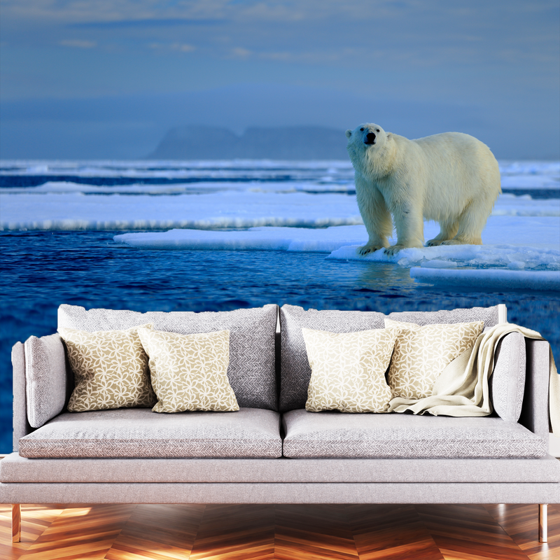 Big Polar Bear Digitally Printed Wallpaper