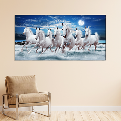 7 horse painting canvas wall paintings | seven horse picture by DecorGlance