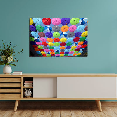 Colorful Umbrellas Canvas Wall Painting