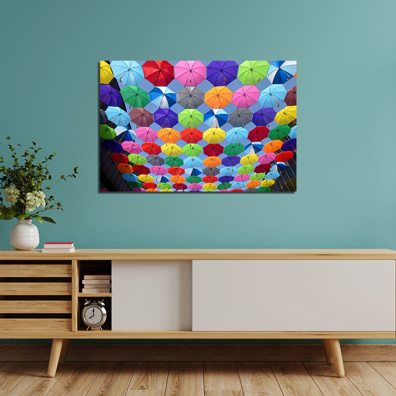 Colorful Umbrellas Canvas Wall Painting