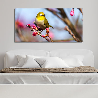 Bird On Sakura Tree Canvas Wall Painting