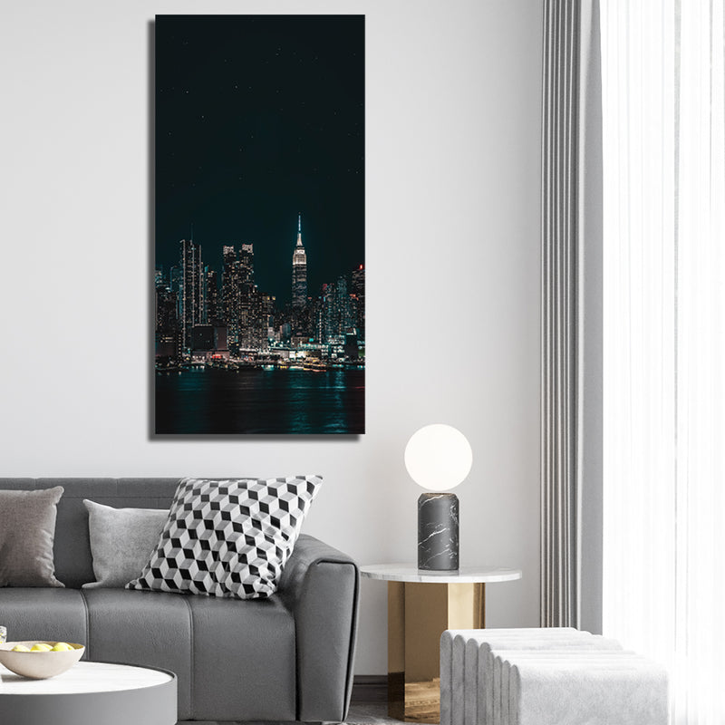 City View In Night  Canvas Wall Painting
