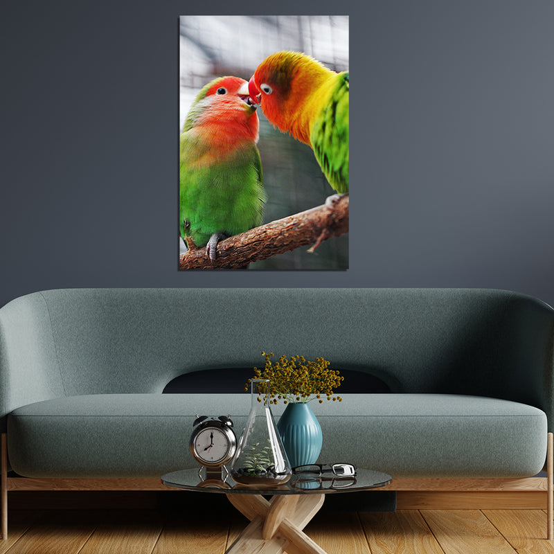 Love Bird Print On Canvas Wall Painting