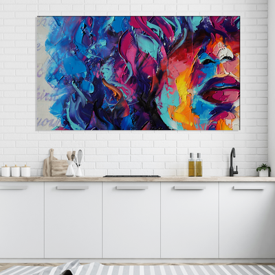 Multicolor Face Art Canvas Wall Painting