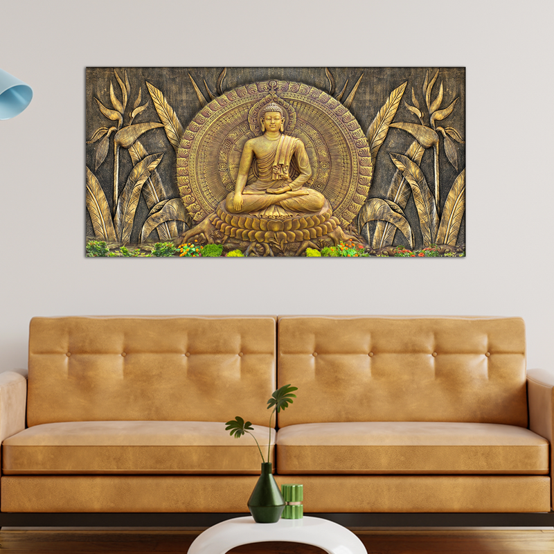 Golden Buddha Canvas Wall Painting