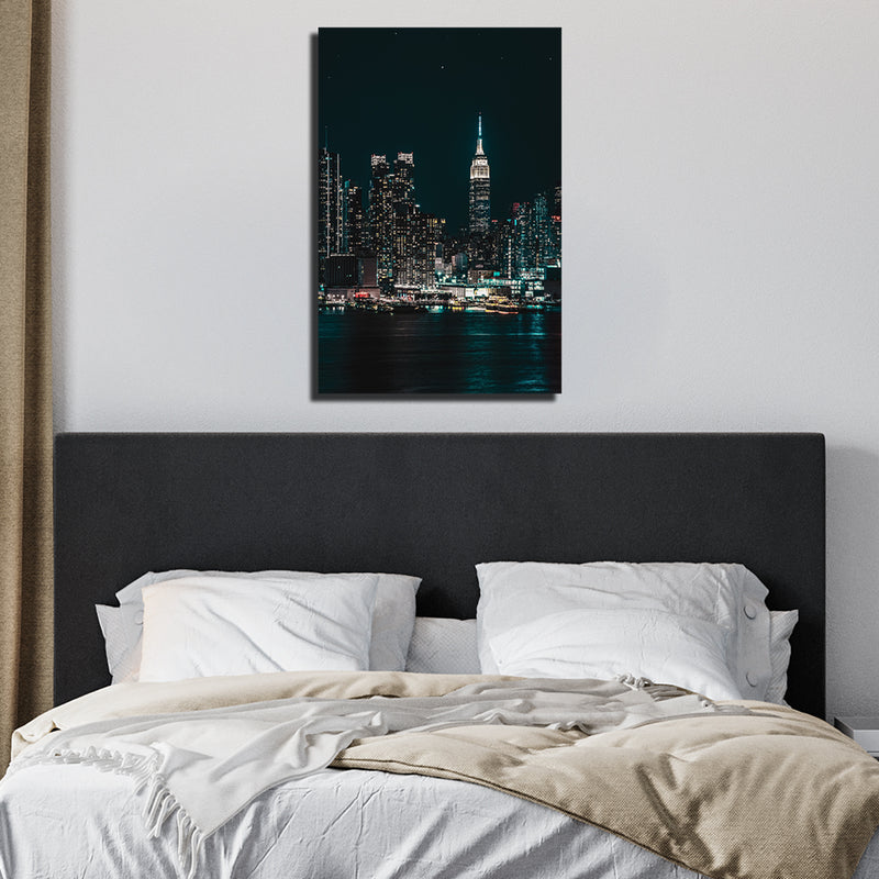 City View In Night  Canvas Wall Painting