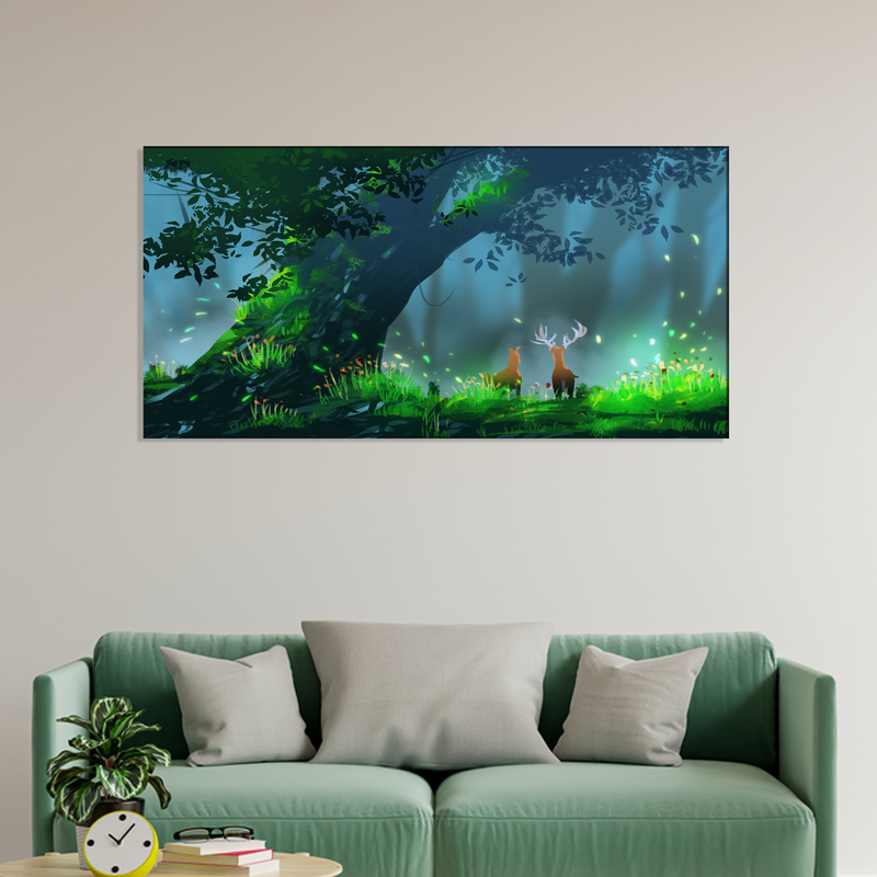 Deer Illustrations Canvas Wall Painting