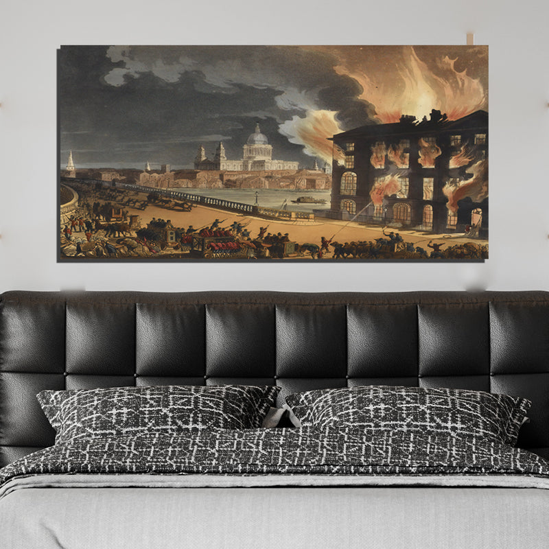 Great Fire of London Print On Canvas Wall Painting