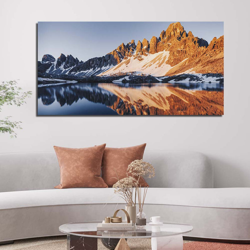 Hills Station Water Reflection Beautiful  Scenery Canvas Wall Painting