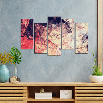 Minimalist Abstract Art Canvas Panel - With 5 Frames
