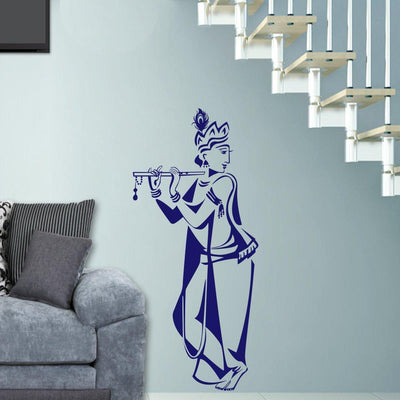 Krishna Wall Sticker Premium Quality (100 cm x 45 cm Vinyl Home Decor)