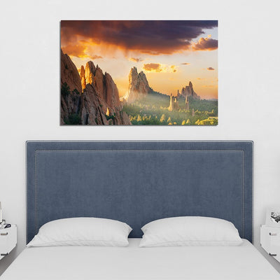 Beautiful Mountain Sunshine Print On Canvas Wall Painting