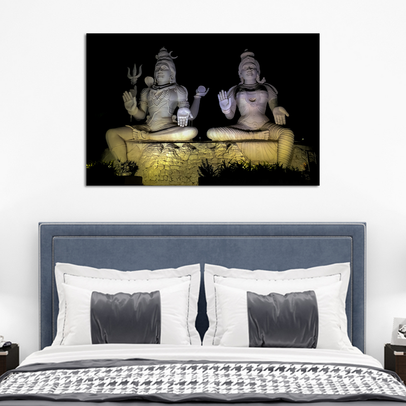 Lord Shiva And Goddess Parvati Canvas Wall Painting