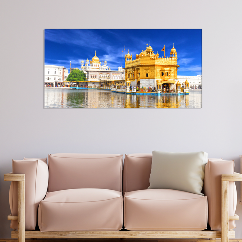 Morning View At Golden Temple In Amritsar Canvas Wall Painting