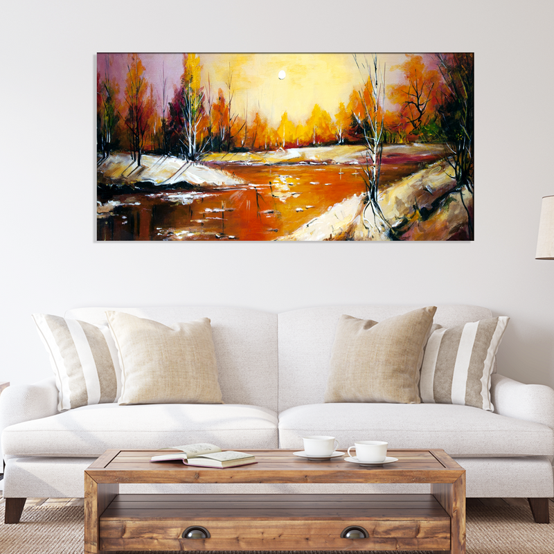 Abstract River View Canvas Wall Painting