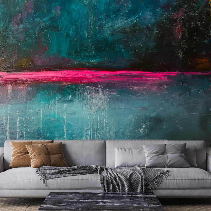 Flat Color Abstract Digitally Printed Wallpaper