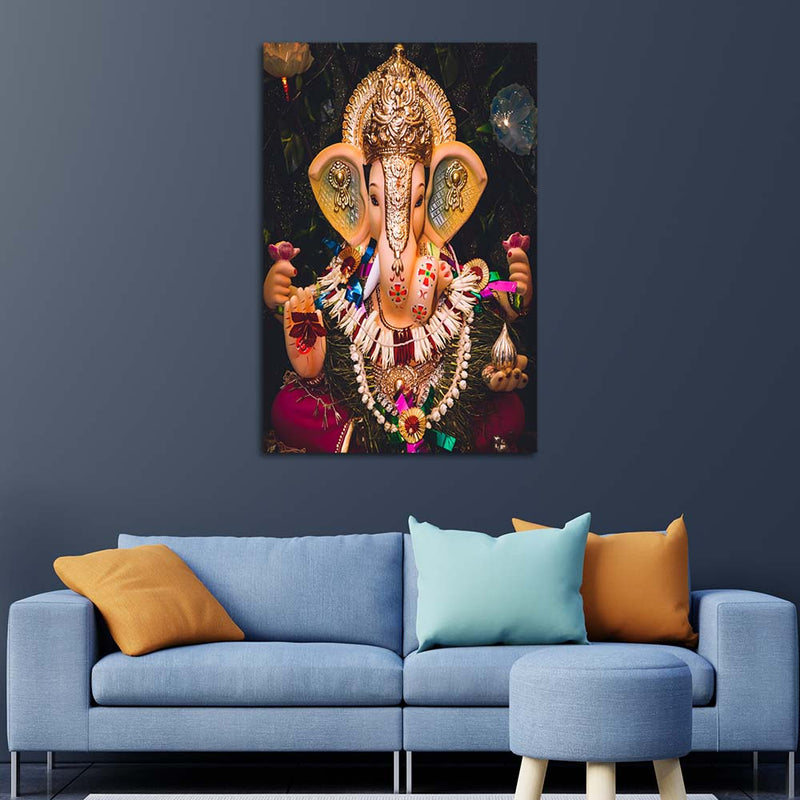 Ganesh Ji  Printed On Canvas Wall Painting