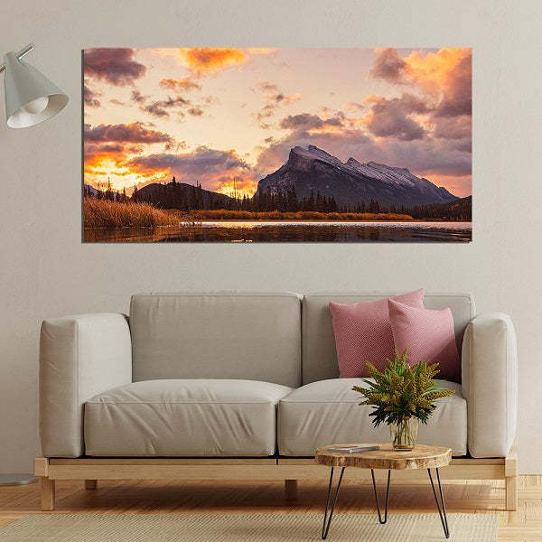 Mountain Sunset Canvas  Wall Painting