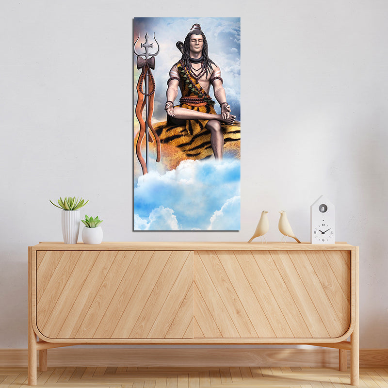 Lord Shiva Print On Canvas Wall Painting