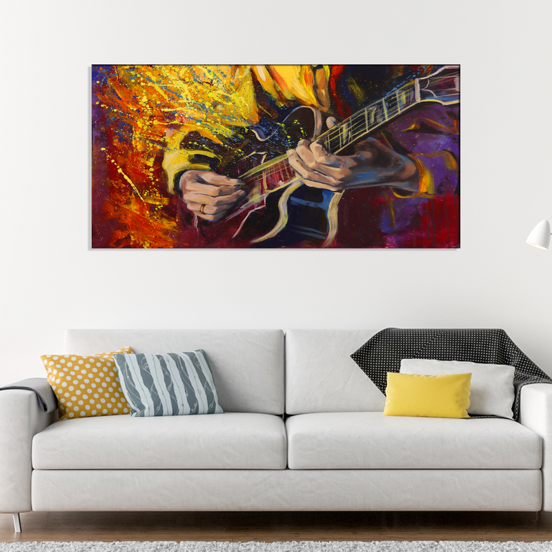 Man Playing Guitar Abstract Canvas Wall Painting