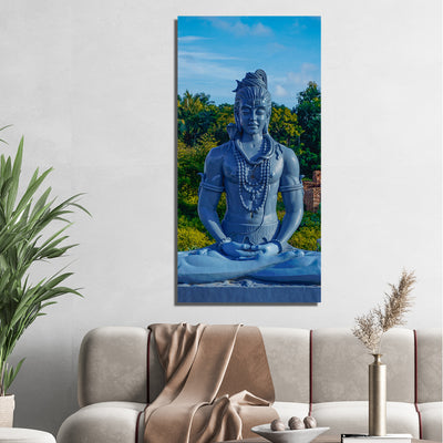 Lord Shiva Statue Print On Canvas Wall Painting