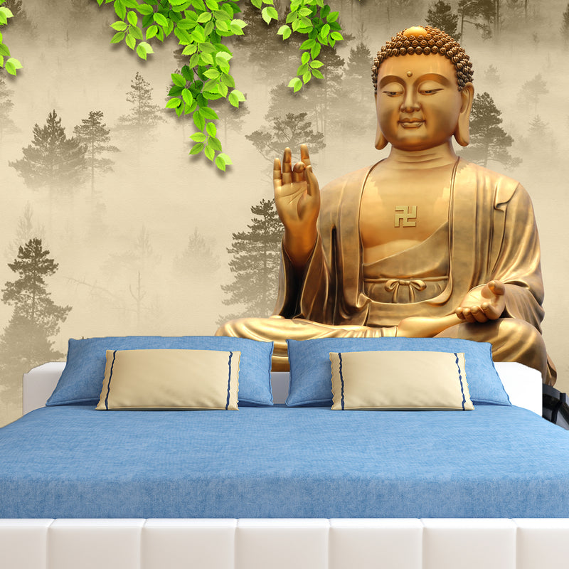 Buddha Museum Digitally Printed Wallpaper