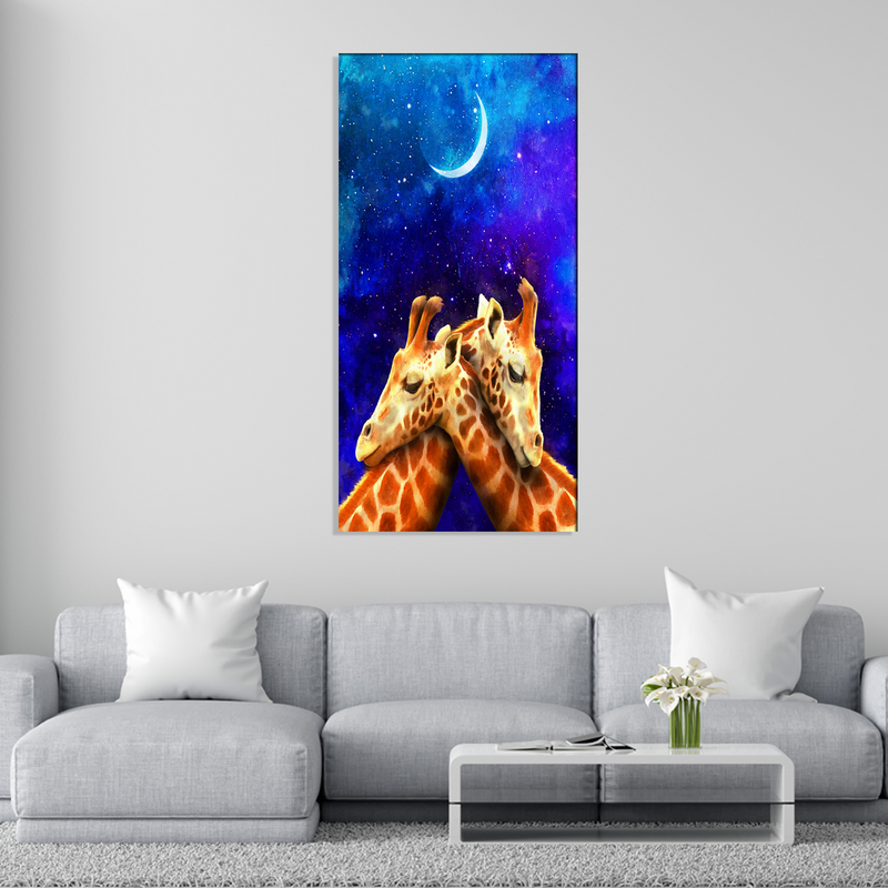 Couple Of Giraffe Canvas Wall Painting
